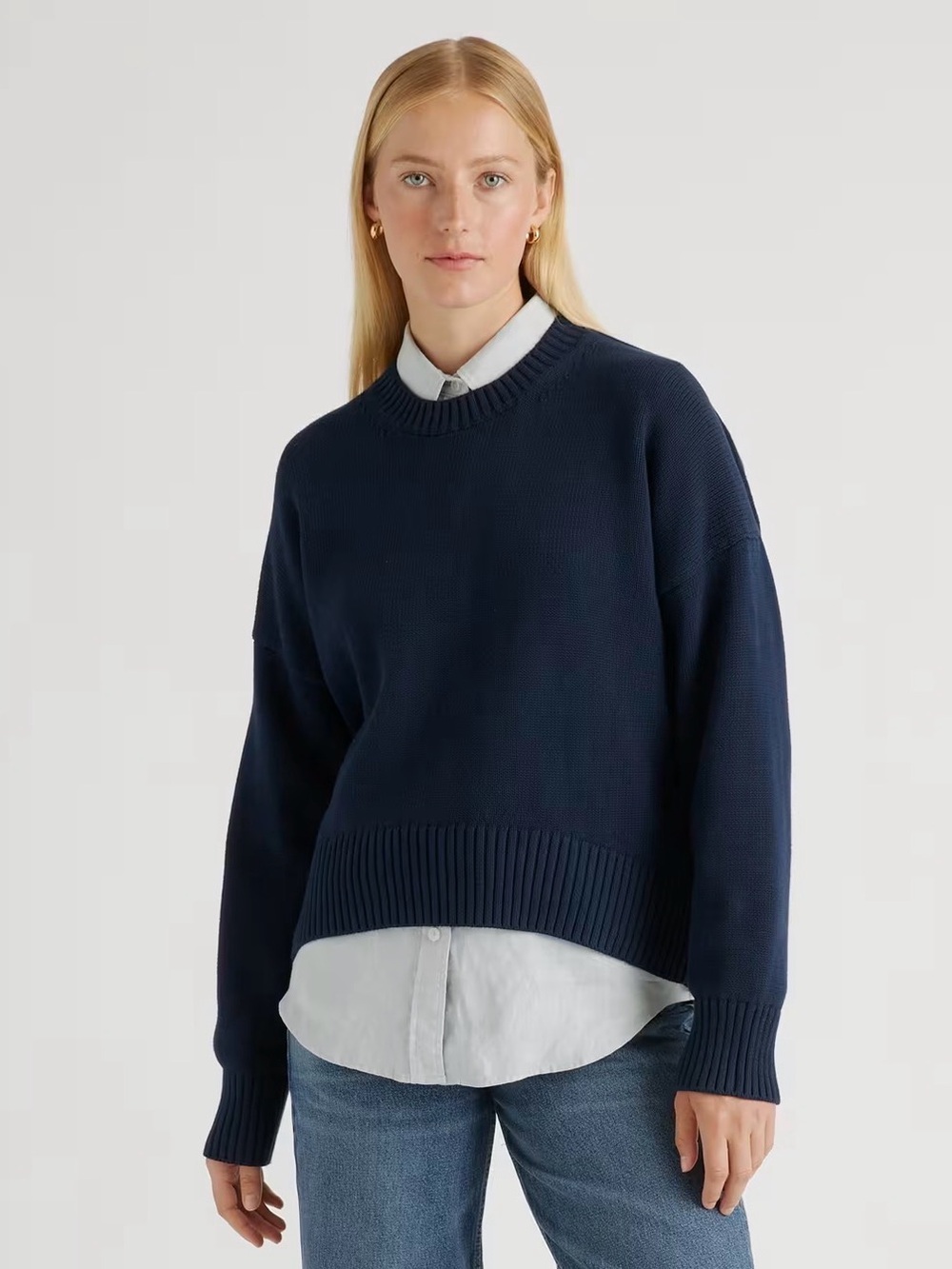 100% Organic Cotton Boyfriend Crew Sweater